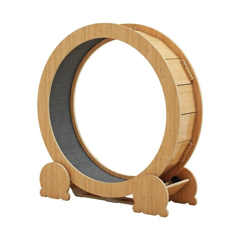 Silent Cat Exercise Wheel Treadmill     Solid Wood Running Wheel Toy