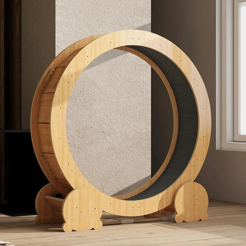 Silent Cat Exercise Wheel Treadmill     Solid Wood Running Wheel Toy