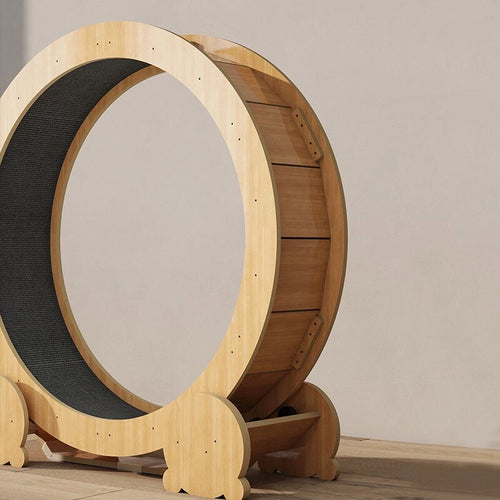 Silent Cat Exercise Wheel Treadmill     Solid Wood Running Wheel Toy