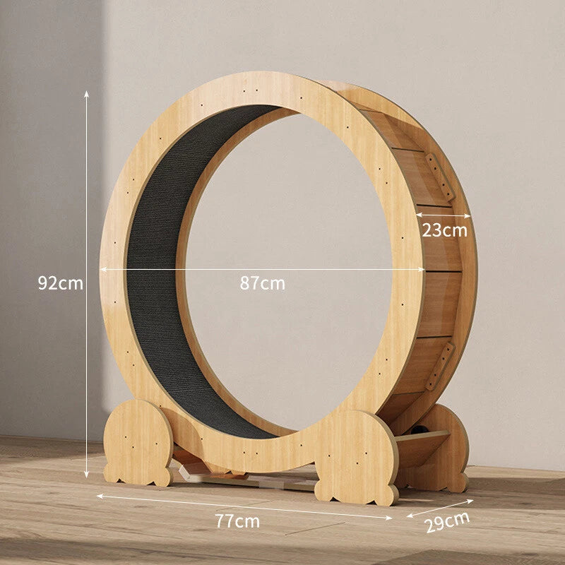 Silent Cat Exercise Wheel Treadmill     Solid Wood Running Wheel Toy